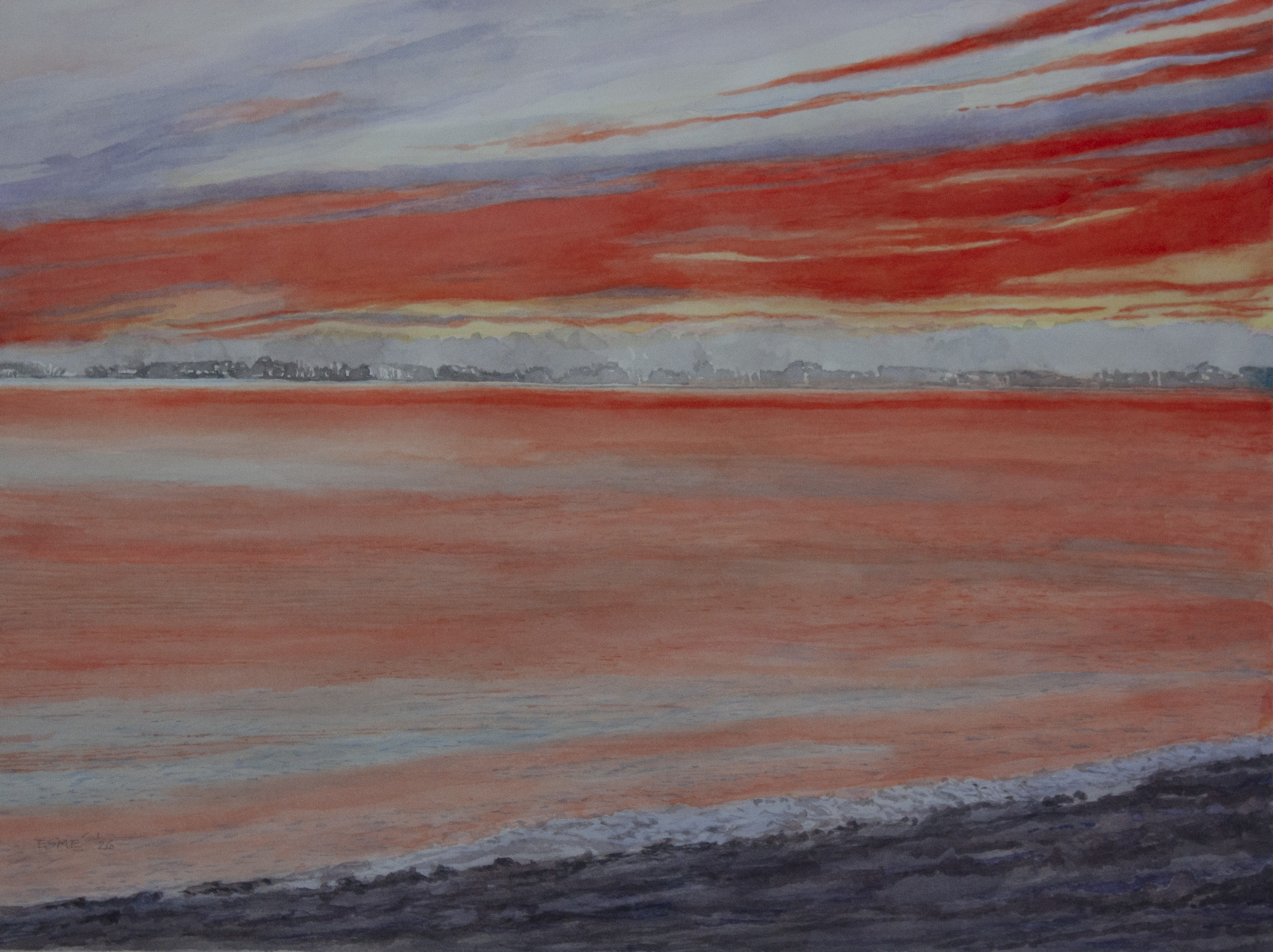 Compo-Beach-Red-Sunset